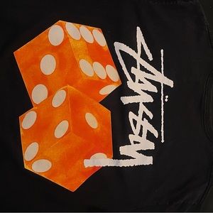 Stussy black diced out tee FADED